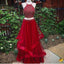 Two Pieces Halter Red Organza Rhinestone Beaded Long Prom Dresses, PD0583