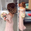 New Arrival Long Sleeve Pale Pink Lace Appliques Mermaid Bridesmaid Dresses, PD0246