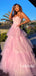Simple Strsight A-line Tulle Long Prom Dresses Online,SFPD0106
