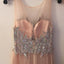Gorgeous Rhinestone Beaded Top Long A-line Sheer Tulle Prom Dresses, PD0262