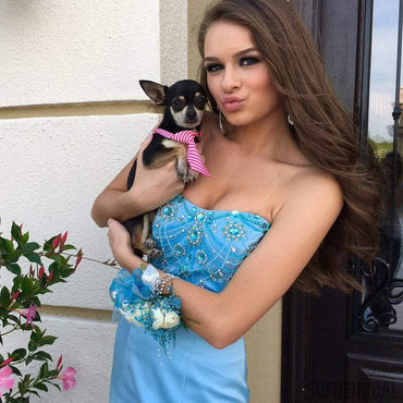 Sweetheart Blue Satin Tulle Rhinestone Beaded Long Mermaid Popular Prom Dresses, PD0264