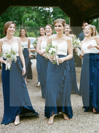 Spaghetti Top Bridesmaid Dresses,  Dark Teal Chiffon Bridesmaid Dresses, Cheap Bridesmaid Dresses, WG20
