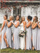 A-Link V-back Sleeveless Chiffon Bridesmaid Dress With Split, BD1010