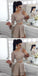 Round Neck Two-pieces Lace Long Sleeves Short Homecoming Dress, HD0148