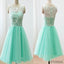 mint lace lovely simple elegant homecoming prom bridesmaid dress, SF0005