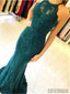Green Lace Prom Dresses, Mermaid Prom Dresses, Sexy Prom Dresses, Prom Dresses, PD0619