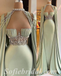 Gorgeous Satin Spaghetti Sptraps Sleeveless Mermiad Long Prom Dresses With Rhinestone And Beading,SFPD0509