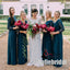 Mismatched Long Sleeves A-line Wedding Guest Dresses, Long Bridesmaid Dresses, PD0363