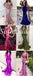 Sexy Soft Satin Spaghetti V-Neck Straps Sleeveless Mermaid Long Prom Dresses,PD0793