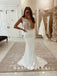 Mermaid Square Neckline Sleeveless Long Wedding Dresses With Lace,SFWD0002