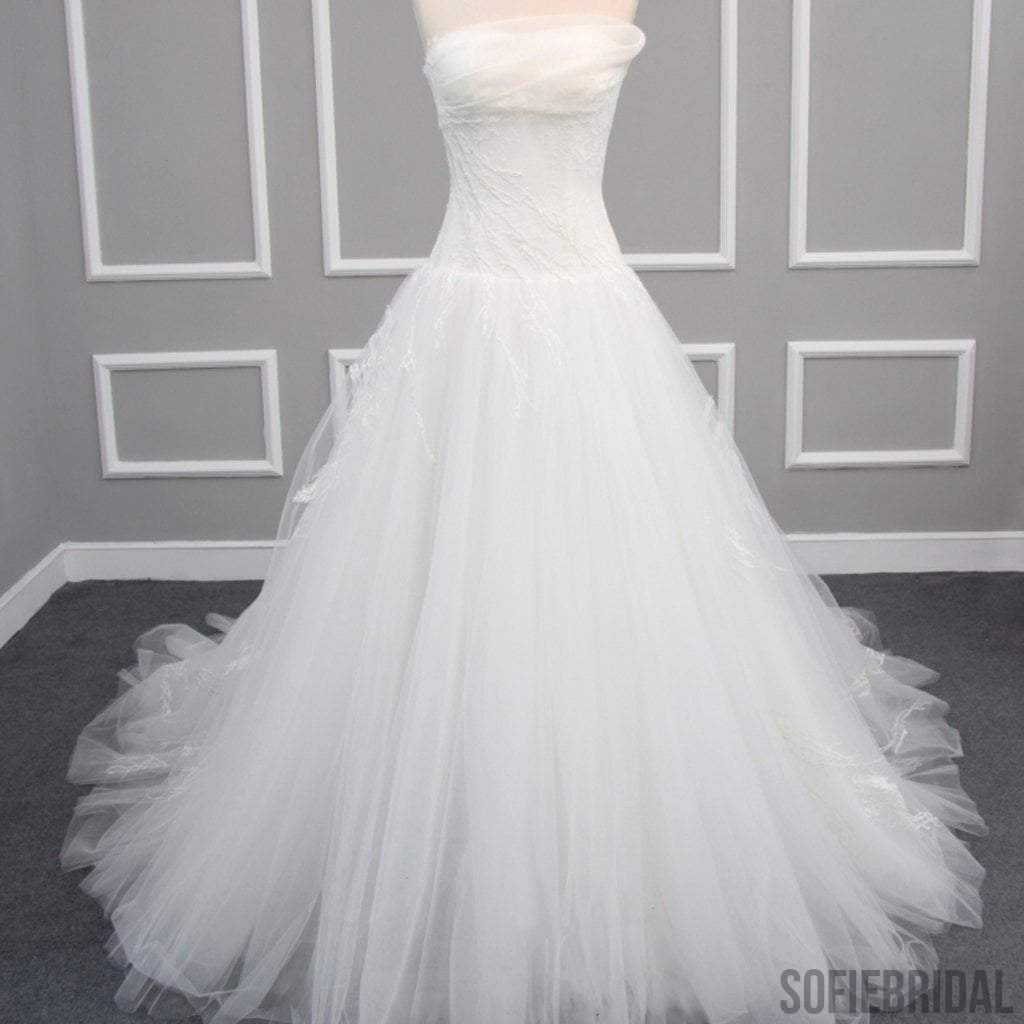 Romantic A-line Lace Tulle Wedding Dresses, Affordable 2017 Newest Design Bridal Gown, WD0233