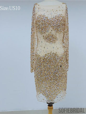 Luxury Rhinestone And Beaded Short Prom Dresses_US10, SOD005