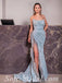 Gorgeous Special Fabric Sweetheart Sleeveless Side Slit Mermaid Long Prom Dresses,SFPD0562
