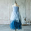 Unique Spaghetti Blue Tulle Flower Girl Dresses, Cheap Junior Bridesmaid Dresses, FG048