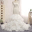 Ivory Long Sleeve See Through Lace Mermaid Chiffon Wedding Dresses, Bridal Gown, WD0242