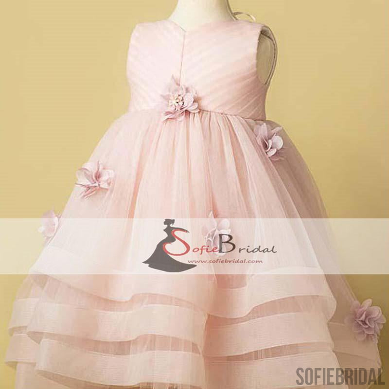 Flower Girl Dress in Pink Blush, Handmade Flower Girl Dress