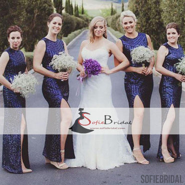 Sparkly Navy Bridesmaid Dresses