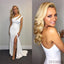 Newest Gorgeous White Mermaid Side Slit Elegant Prom Dresses, One Shoulder Evening Dresses, PD0351