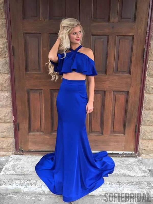 2 piece prom dresses mermaid Two Pieces V Neck Yellow Mermaid Long Prom Dresses, 2 Pieces Yellow Me jbydress