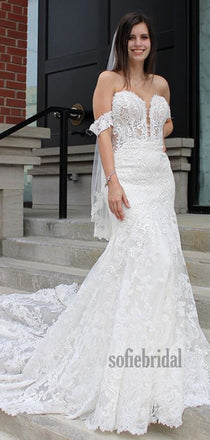 Cheap Mermaid Sweetheart Lace Long Wedding Dresses Online,SFWD0023