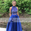 Lovely Lace Beaded Prom Dresses, Satin Prom Dresses, High Neck Prom Dresses, PD0413