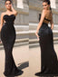 Sexy Straight Mermaid Blac kOpen Back Long Prom Dresses,SFPD0153