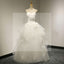Chic Design Sweetheart White Tulle Wedding Party Dresses With Lace, Lace Up Bridal Gown, WD0034
