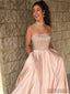 Rhinestone Beaded Prom Dresses, A-line Satin Prom Dresses, Newest Prom Dresses, PD0627