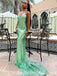 Sexy Charming Sequin Halter Criss Cross Mermaid Long Prom Dresses,SFPD0254