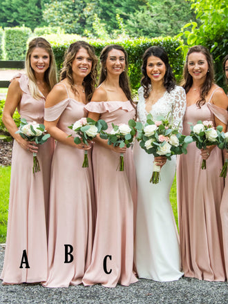 Mismatched Floor-length Simple Cheap Bridesmaid Dresses,SFWG00368