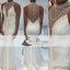 High Neck White Mermaid Prom Dresses, Pearl Prom Dresses, Long Prom Dresses, PD0450