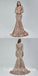 Elegant Special Fabric Long Sleeve V-Neck Mermaid Long Prom Dresses,SFPD0340