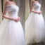 Simple Design Off Shoulder Long A-line White Tulle Wedding Dresses, WD0174