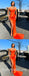 Sexy Orange Satin Spaghetti Straps V-Neck Sleeveless Side Slit Mermaid Long Prom Dresses,SFPD0552