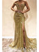 Sexy Charming Sequin V-Neck Off Shoulder Sleeveless Side Slit Mermaid Long Prom Dresses,SFPD0538