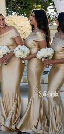 Mermaid Off-shoulder Floor-length Cheap Bridesmaid Dresses,SFWG00359
