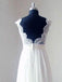 Cap Sleeve V Neck Lace Simple Cheap Beach Wedding Dresses, WD321