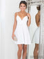 A-Line V-neck Spaghetti Straps Backless Short Homecoming Dress, HD0155