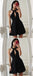 Halter Sleeveless Black Simple Cheap Short Homecoming Dress, HD0131