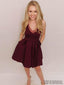 A-Line V-neck Simple Cheap Short Homecoming Dress With Pockets, HD0172