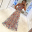 Scoop Neckline Floral See Through Gorgeous 2017 Long Prom Dresses, PD0270