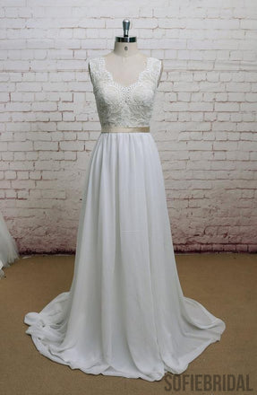 A-Line V-Neck Straps Tulle Floor Length Wedding Dresses With Lace,SFWD0012 A-Line V-Neck Straps Tulle Floor Length Wedding Dresses With Lace,SFWD0012