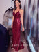 Mermaid V-Neck Spaghetti Straps Sequined Long Prom Dresses,SFPD0046