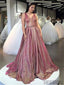 Gorgeous A-Line Stunning V-Neck Sleeveless Prom Dresses, PD0040