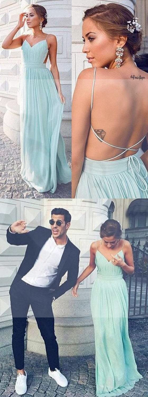 Cheap Simple Chiffon Open Back Tiffany Blue,Junior Long Bridesmaid Dre SofieBridal Cheap Simple Chiffon Open Back Tiffany Blue,Junior Long Bridesmaid Dre SofieBridal