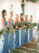 Blue Chiffon Bridesmaid Dresses, Wedding Guest Dresses, Long Bridesmaid Dresses, PD0359