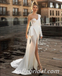 Sexy White Sequin and Satin One Sleeve Side Slit Mermaid Long Prom Dresses,SFPD0226