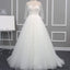 New Arrival Half Sleeve A-line Lace Tulle Zip Up Wedding Dresses, Popular Bridal Gown, WD0235