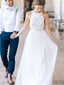 High Neck Lace Long Sheath Simple Design Wedding Party Dresses, WD0089