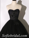 Gorgeous Black Lace And Tulle Sweetheart Sleeveless A-Line Long Prom Dresses/Ball Gown,SFPD0515